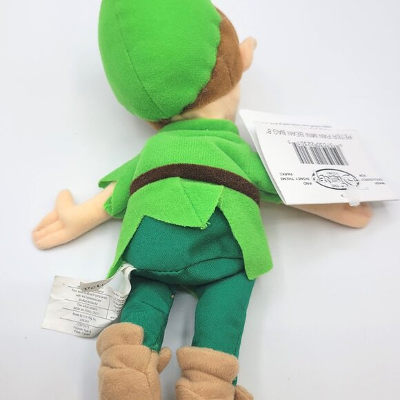 Disney Store Peter Pan Mini Bean Bag Doll Fabric Toy Collectible 8" - Picture 4 of 9